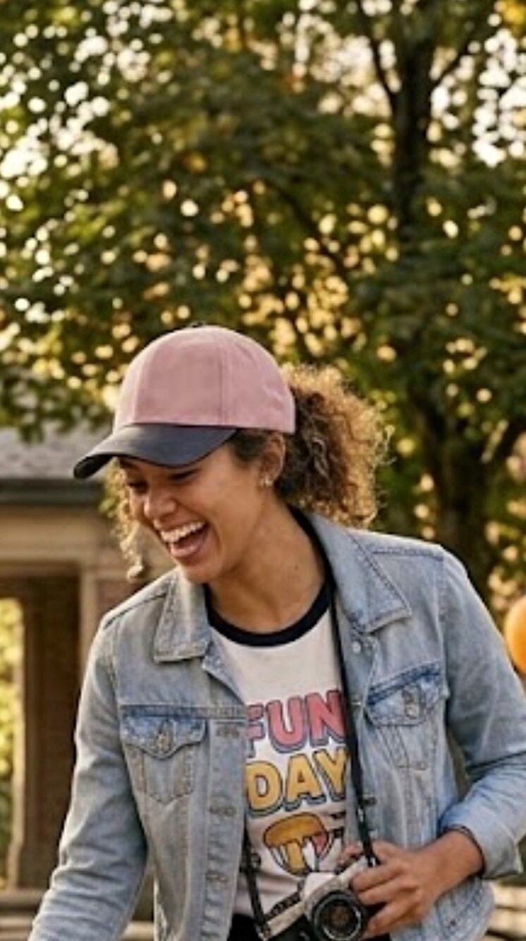 Charlotte Russe Women’s Pink & Black Velvet suede Baseball Cap Adjustable